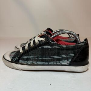 Coach Barrett Signature Black Logo Canvas Tennis Shoes Women’s Sz 7 B Sneakers